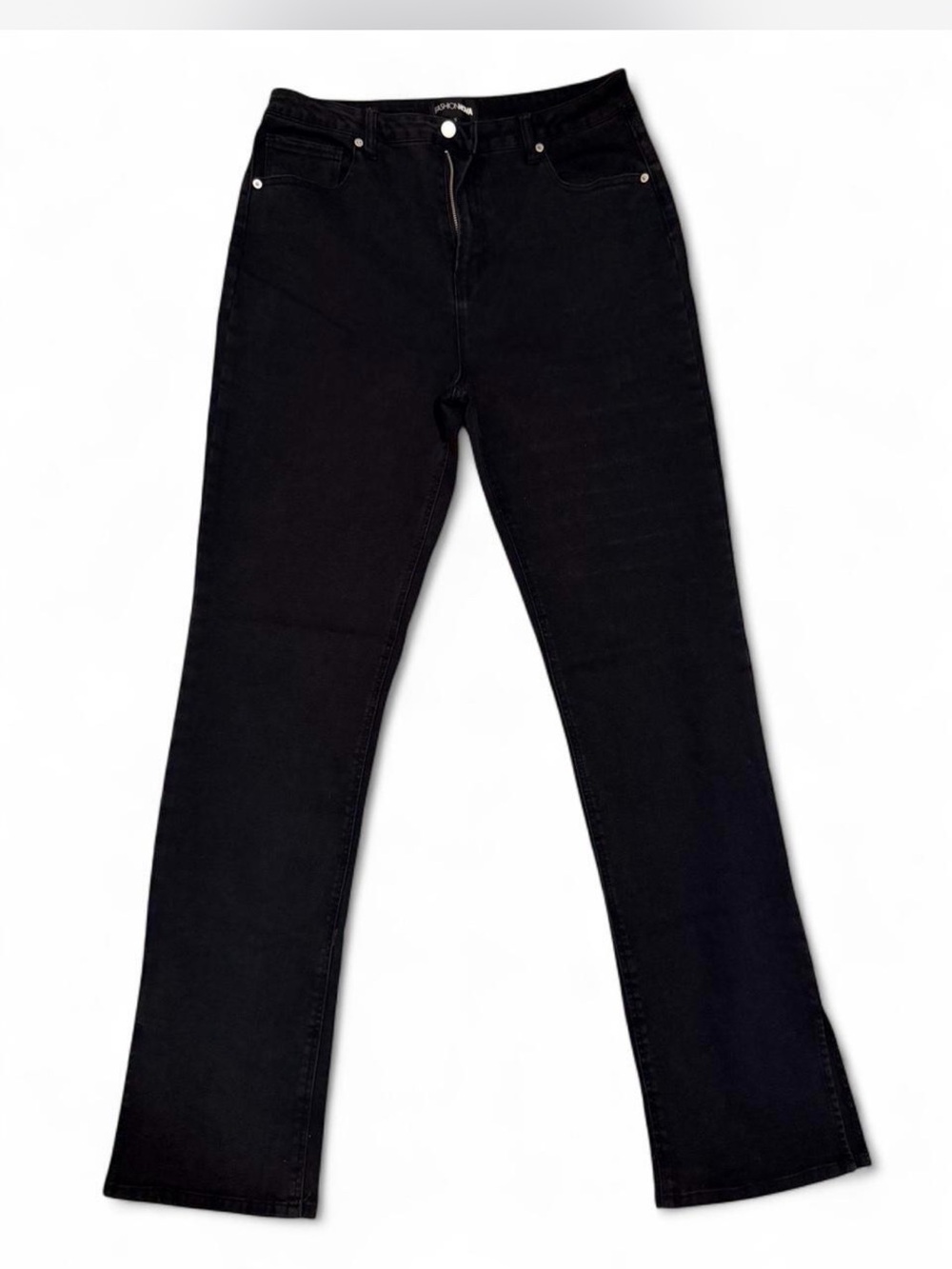 Fashion Nova Black High-Rise Wide Leg Jeans